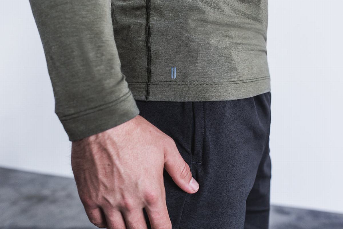 Nobull Men's Long Sleeves Green | Australia (BU8350)